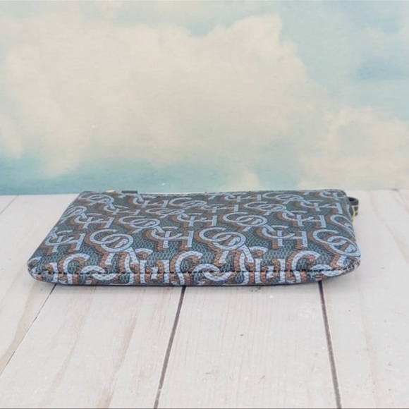 NWT Coach Corner Zip Wristlet Navy Blue Monogram - Picture 5 of 10